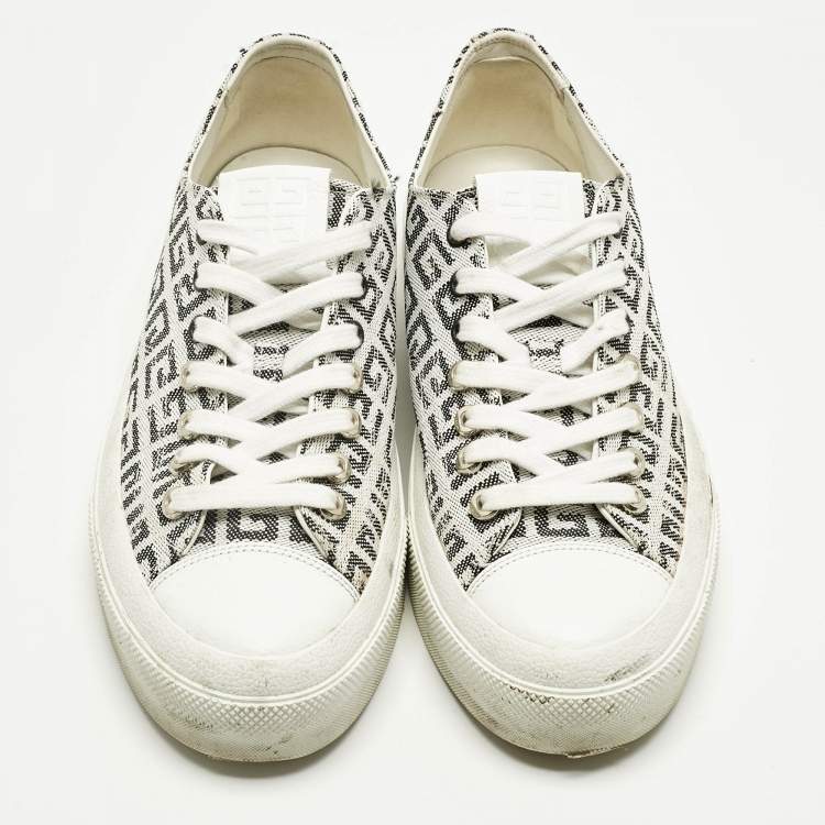 Pre Owned Givenchy White Canvas City Low Top Sneakers Size 42