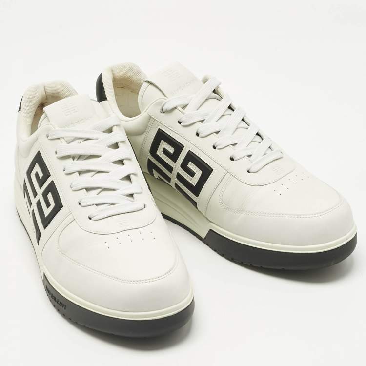 Pre Owned Givenchy White Leather G4 Lace Up Sneakers Size 44