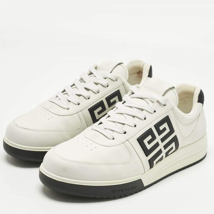 Pre Owned Givenchy White Leather G4 Lace Up Sneakers Size 44