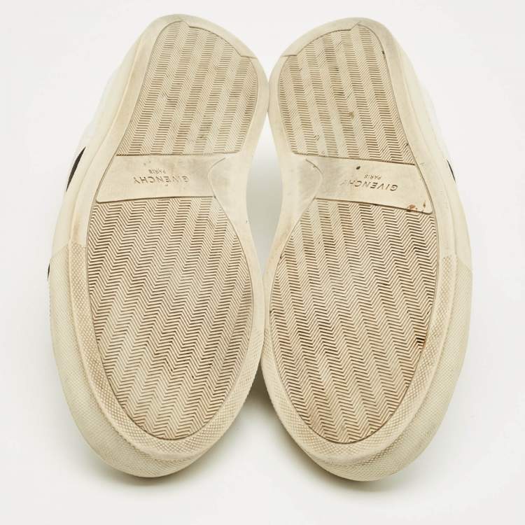 Pre Owned Givenchy White/Black Leather Urban Street Slip On Sneakers Size 42