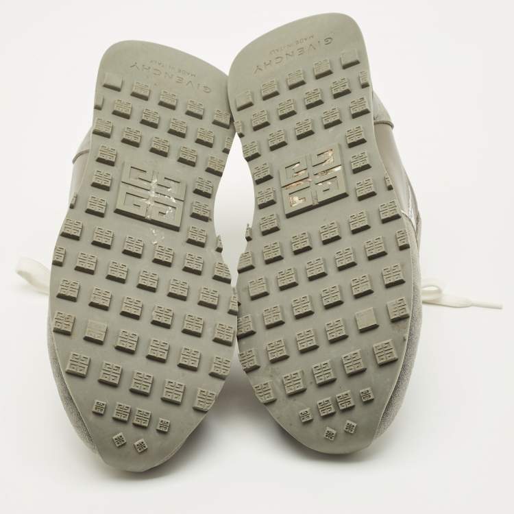 Pre Owned Givenchy Trainer Size 43 Grey Nylon and Suede Lace Up Sneakers