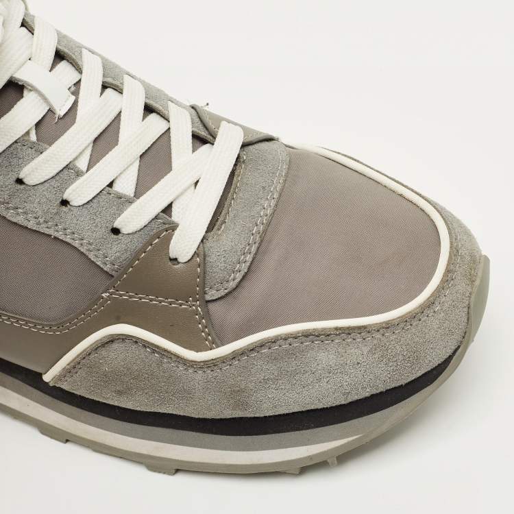 Pre Owned Givenchy Trainer Size 43 Grey Nylon and Suede Lace Up Sneakers