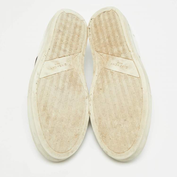 Pre Owned Givenchy Urban Street Size 44 White/Black Leather Slip On Sneakers