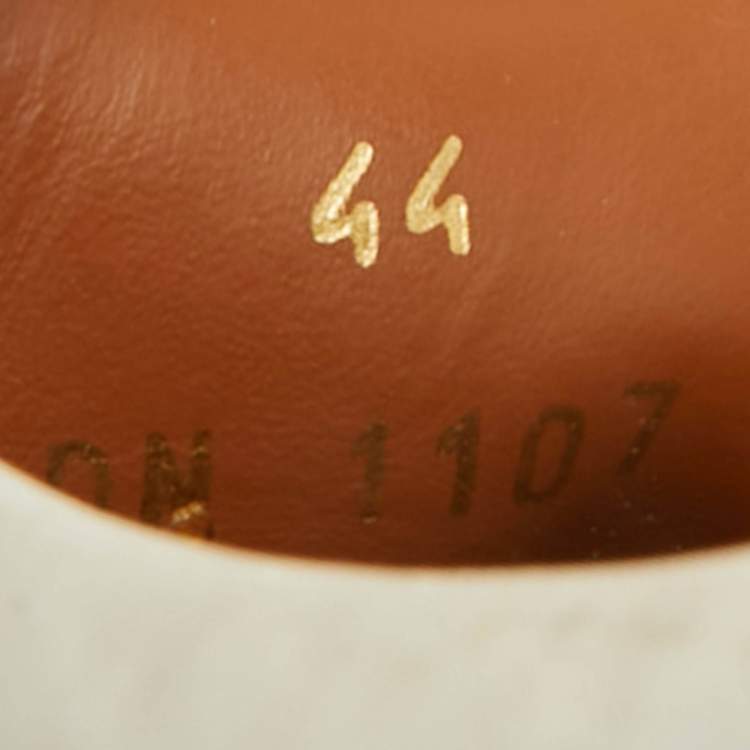 Pre Owned Givenchy Urban Street Size 44 White/Black Leather Slip On Sneakers