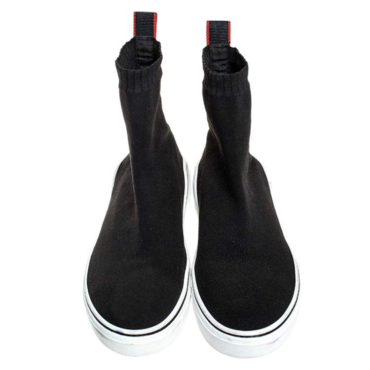 Pre Owned Givenchy Black Knitted Fabric George V Mid Sock Sneakers Size 45