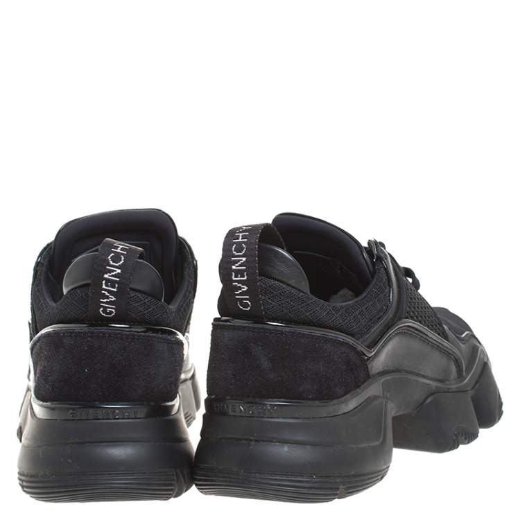 Pre Owned Givenchy Black Nylon, Mesh and Leather Jaw High Top Sneakers Size 42