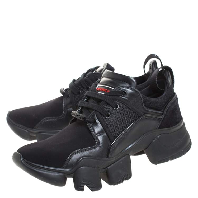 Pre Owned Givenchy Black Nylon, Mesh and Leather Jaw High Top Sneakers Size 42