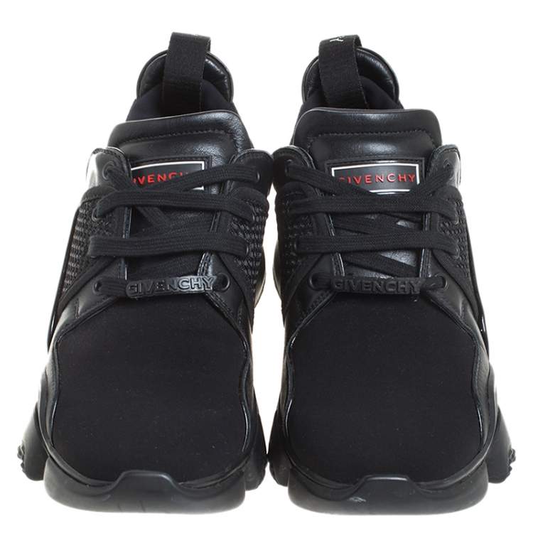 Pre Owned Givenchy Black Nylon, Mesh and Leather Jaw High Top Sneakers Size 42