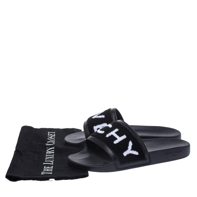 Pre Owned Givenchy Black Fabric Slides Sandal Size 41