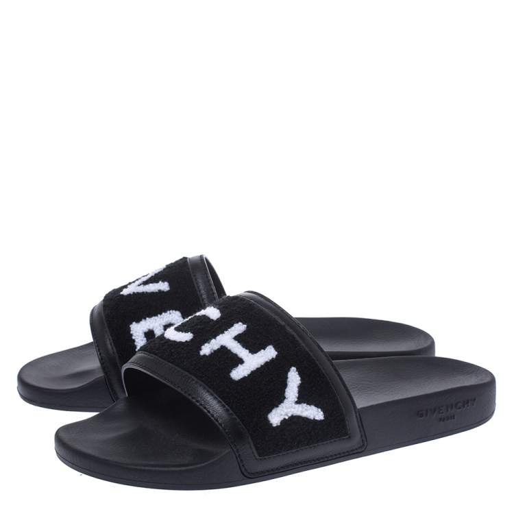 Pre Owned Givenchy Black Fabric Slides Sandal Size 41