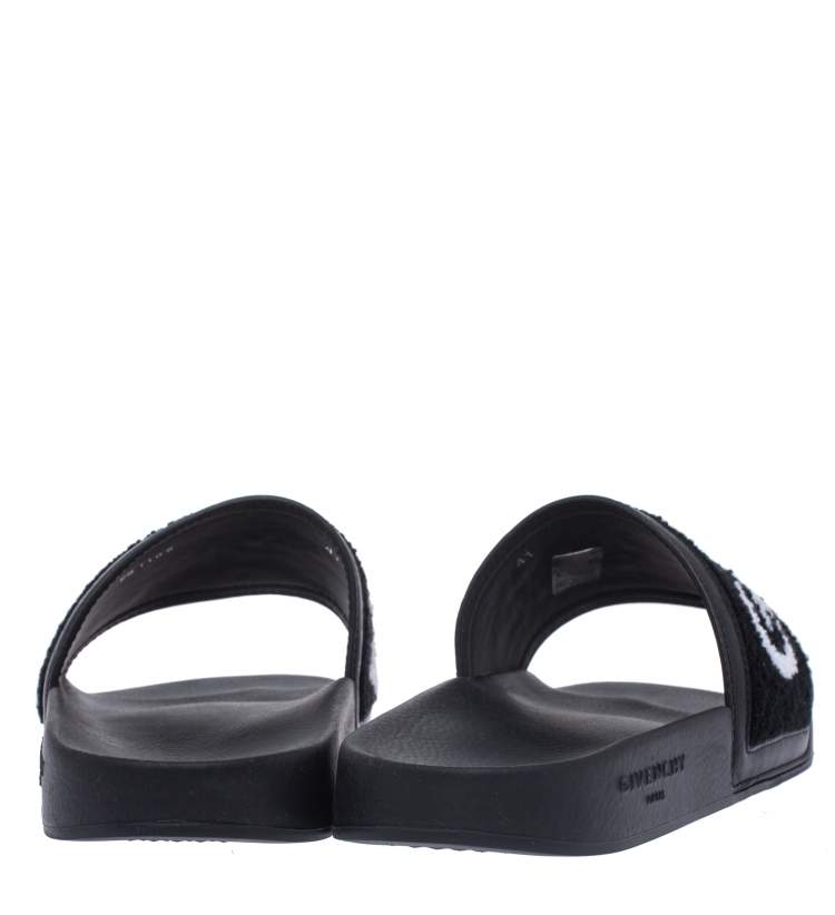 Pre Owned Givenchy Black Fabric Slides Sandal Size 41