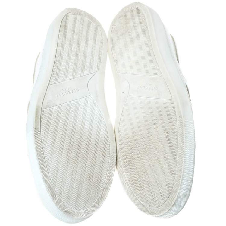 Pre Owned Givenchy White Leather Bow And Stitch Detail Slip On Sneaker Size 44
