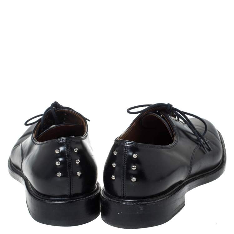Pre Owned Givenchy Black Leather Nino Studded Lace Up Derby Size 41