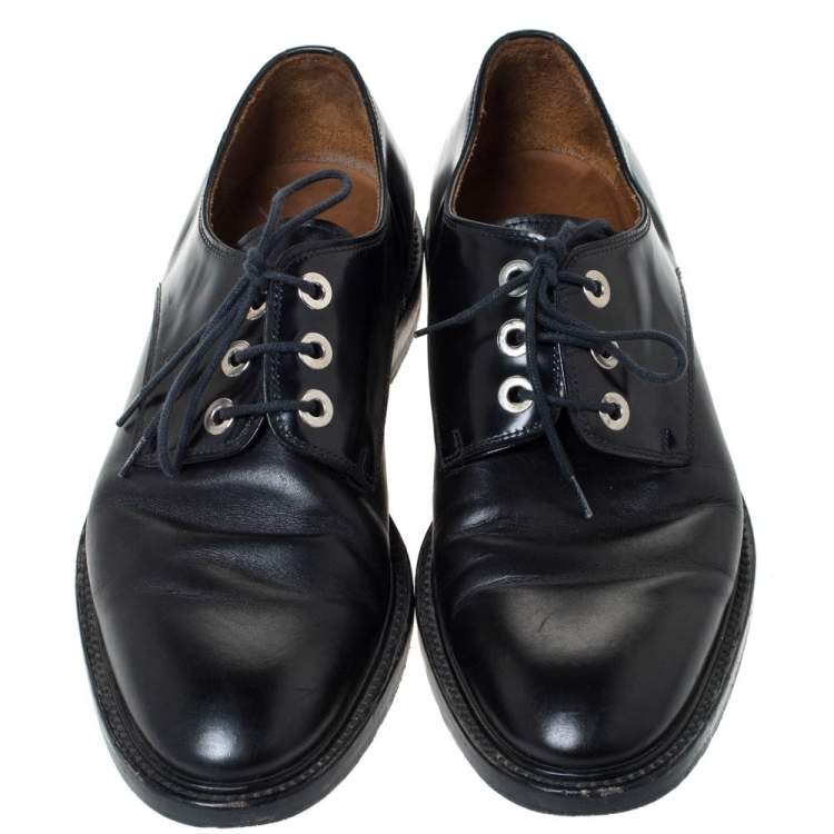 Pre Owned Givenchy Black Leather Nino Studded Lace Up Derby Size 41