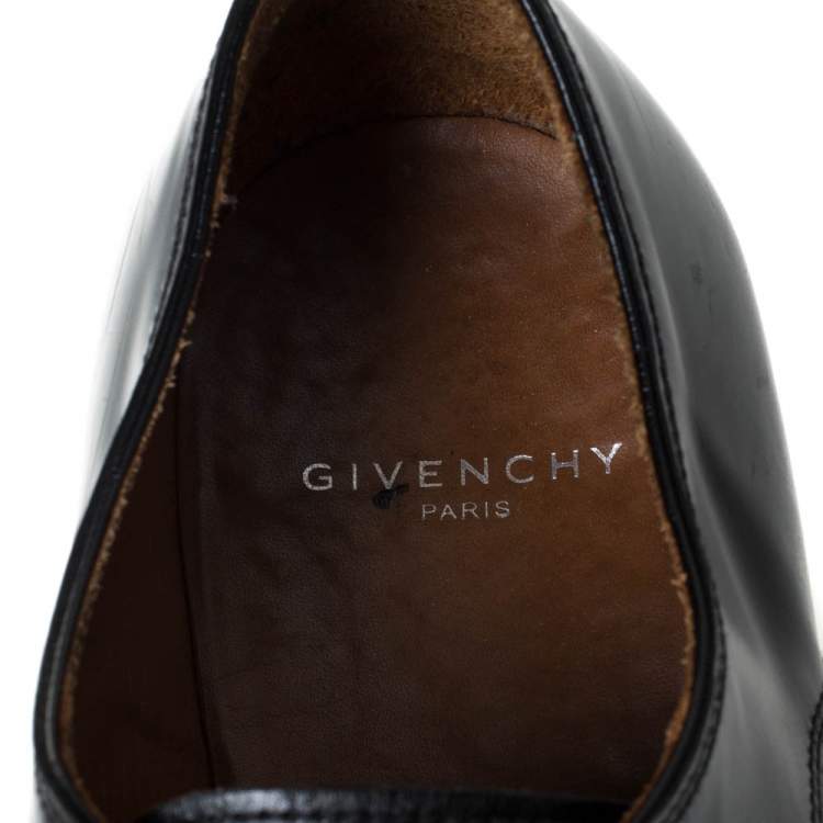 Pre Owned Givenchy Black Leather Nino Studded Lace Up Derby Size 41