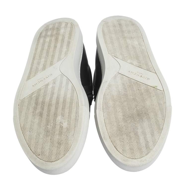 Pre Owned Givenchy Black Logo Printed Leather Slip On Sneakers Size 43