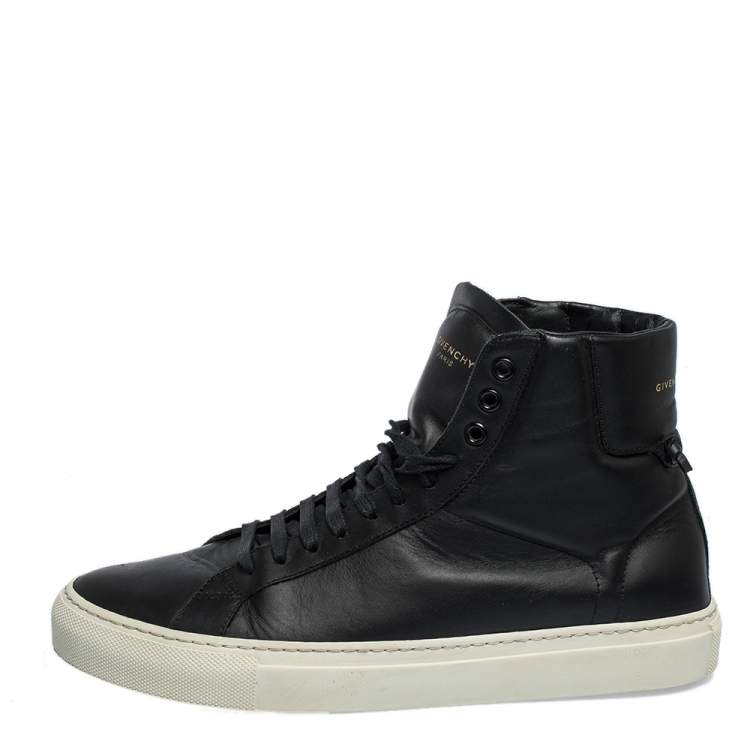 kort Spaceship en anden Givenchy Black Leather Urban Street Knot Detail High Top Lace Up Sneakers  Size 40 Givenchy | TLC