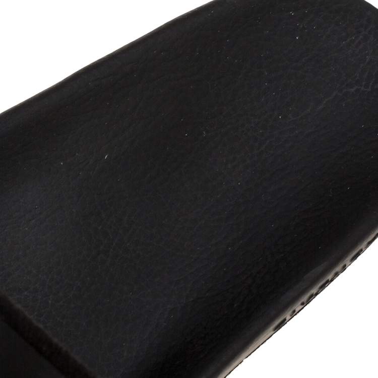 Pre Owned Givenchy Black Rubber Logo Slides Size 44