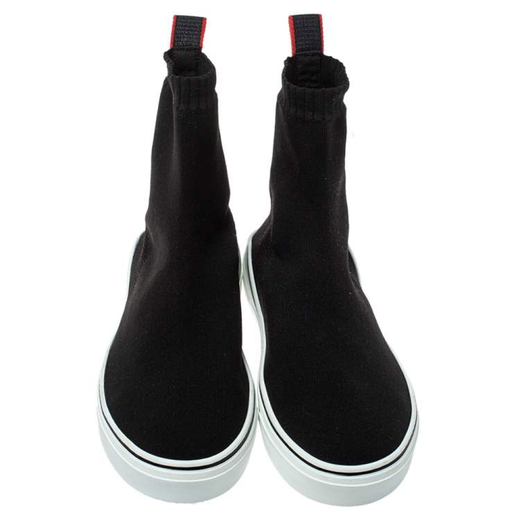 Pre Owned Givenchy Black Knitted Fabric George V Mid Sock Sneakers Size 45