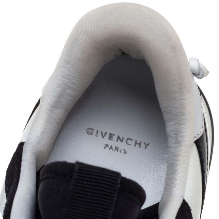 Pre Owned Givenchy Black/White Suede And Neoprene Paneled Sneakers Size 40