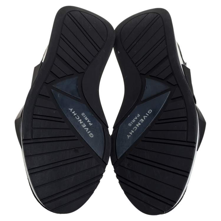 Pre Owned Givenchy Black/White Suede And Neoprene Paneled Sneakers Size 40
