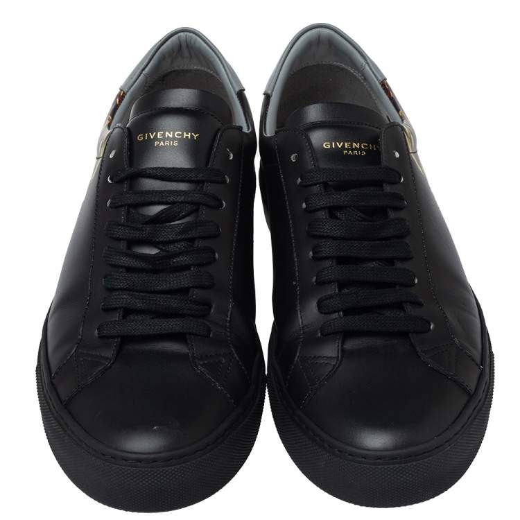 Pre Owned Givenchy Black Leather Leo Sneakers Size 42