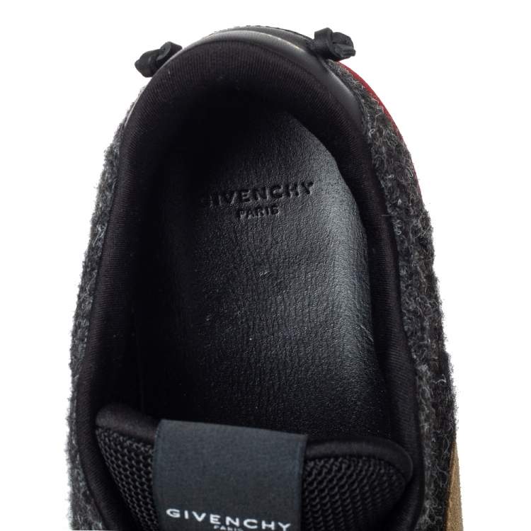 Pre Owned Givenchy Beige/Black Suede Mesh And Wool Active Runner Sneakers Size 43
