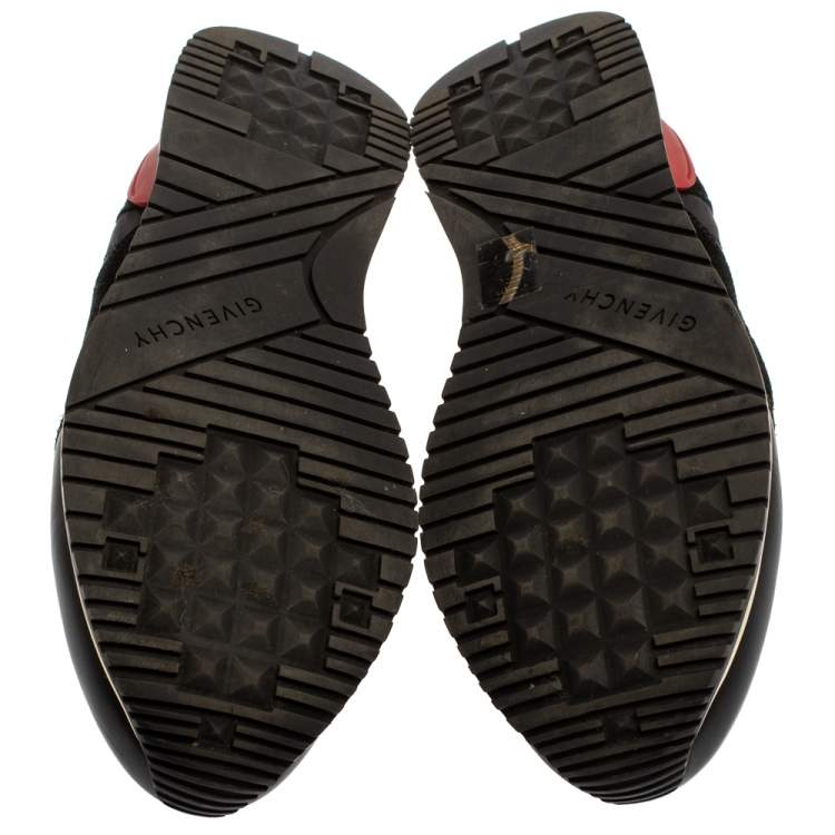 Pre Owned Givenchy Black Mesh And Leather Active Runner Sneakers Size 43