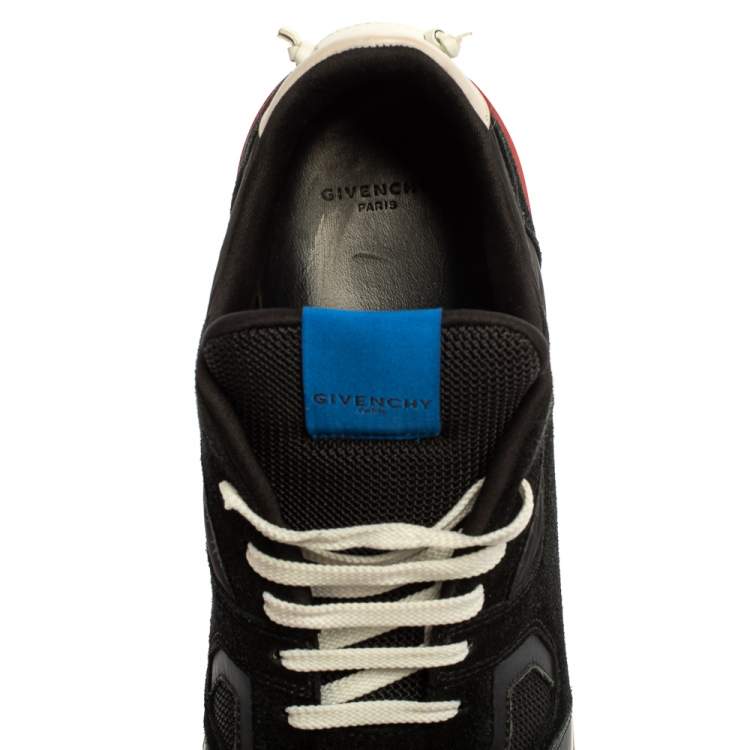 Pre Owned Givenchy Black Mesh And Leather Active Runner Sneakers Size 43