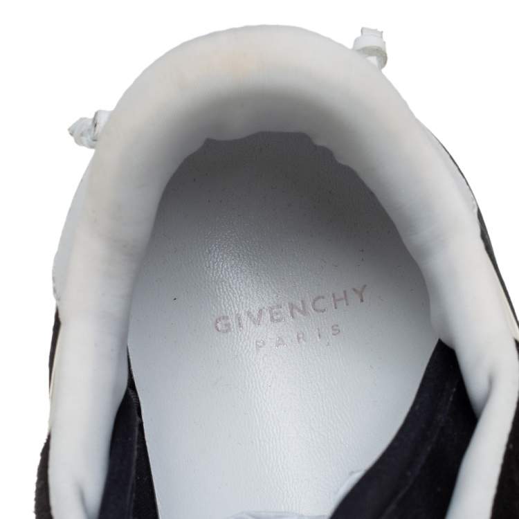 Pre Owned Givenchy Black/White Suede And Neoprene Paneled Sneakers Size 39