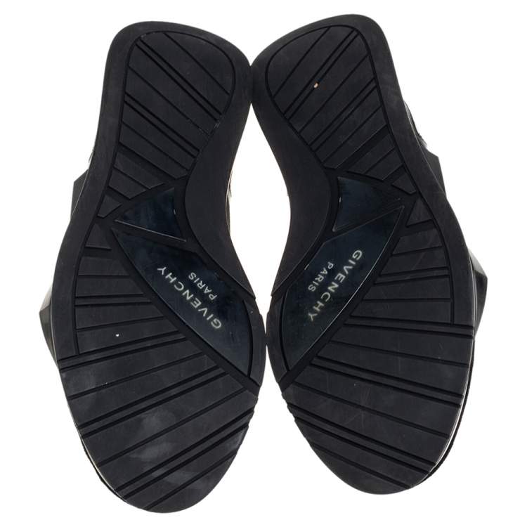 Pre Owned Givenchy Black/White Suede And Neoprene Paneled Sneakers Size 39