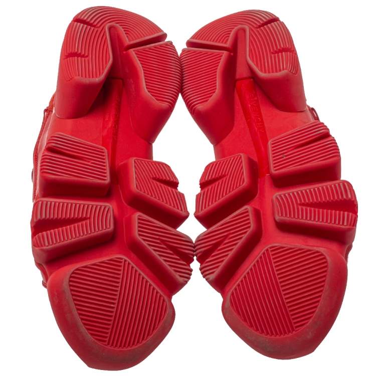 Pre Owned Givenchy Red Neoprene And Leather Jaw Low Top Sneakers Size 41