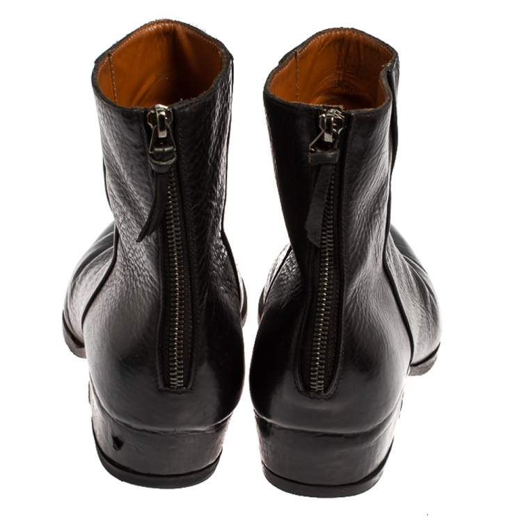 Pre Owned Givenchy Black Leather Ankle Boots Size 42