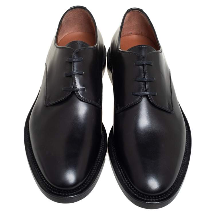 Pre Owned Givenchy Black Leather Lace Up Oxfords Size 42