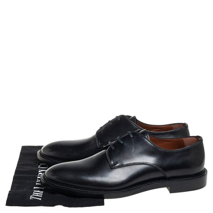 Pre Owned Givenchy Black Leather Lace Up Oxfords Size 42
