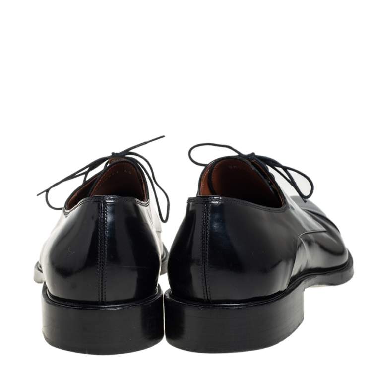 Pre Owned Givenchy Black Leather Lace Up Oxford Size 45 