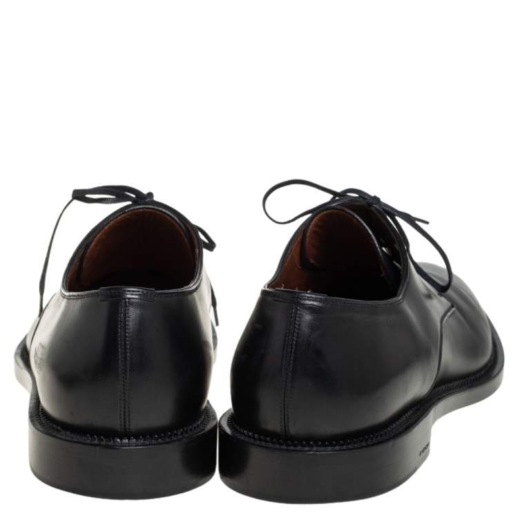 Pre Owned Givenchy Black Leather Lace Up Derby Size 46