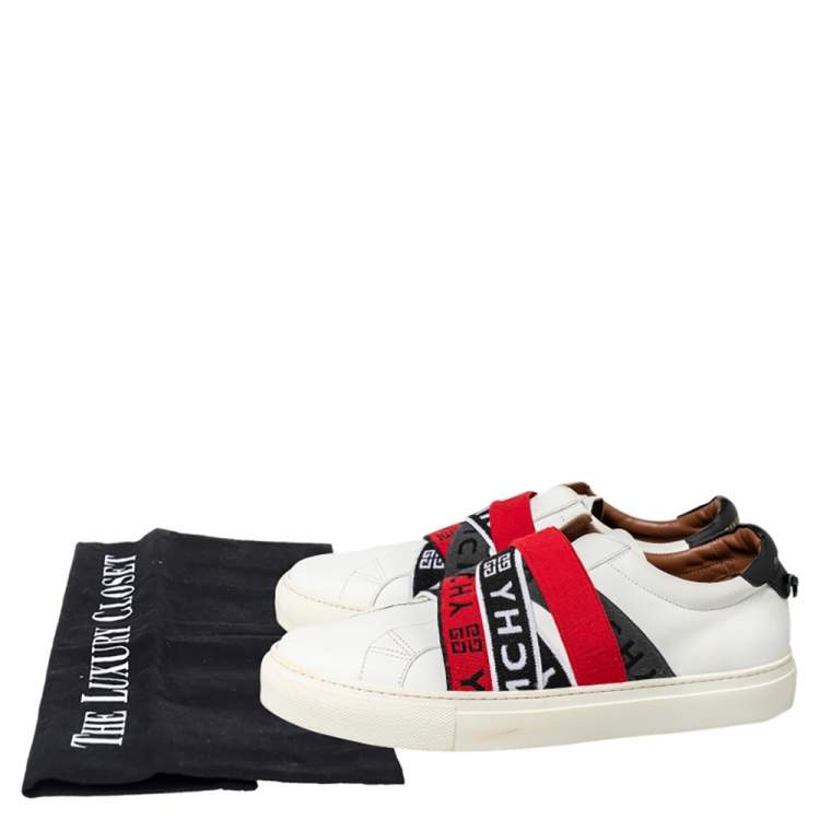 Pre Owned Givenchy White Leather Urban Street Slip On Sneakers Size 42
