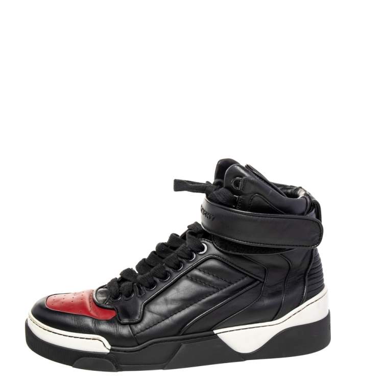 Givenchy Black/Red Leather High Top Sneakers Size 43 Givenchy | TLC
