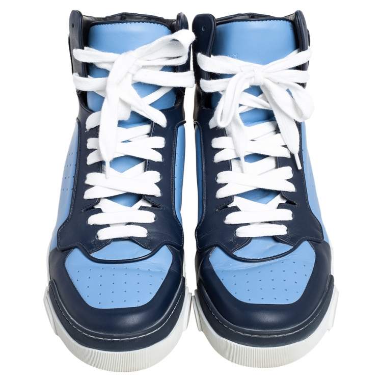 Pre Owned Givenchy Blue Leather Tyson High Top Sneakers Size 42