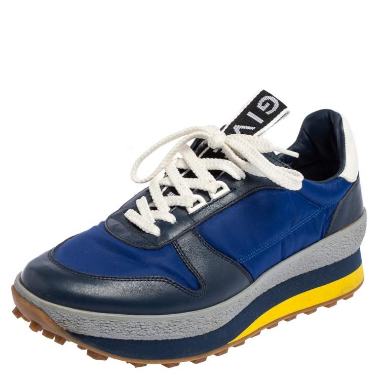Givenchy Blue Nylon and Leather Runner Low Top Sneakers Size Givenchy | TLC