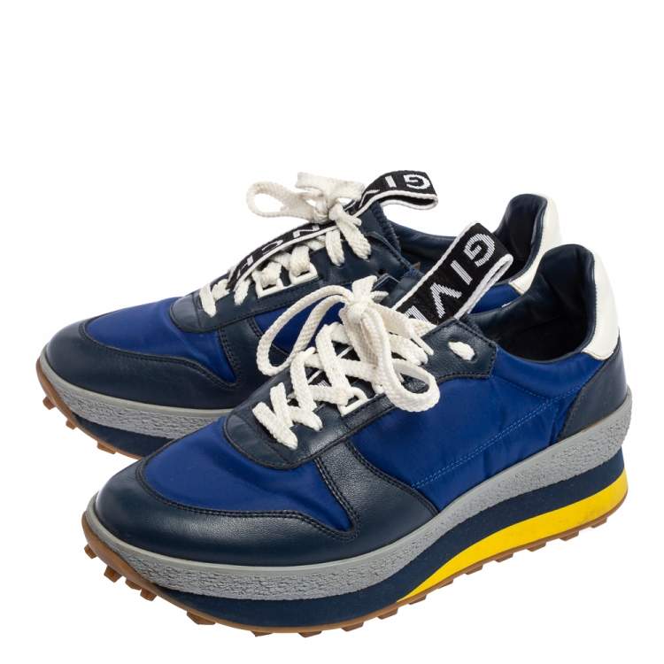 Pre Owned Givenchy Blue Nylon and Leather TR3 Runner Low Top Sneakers Size 39