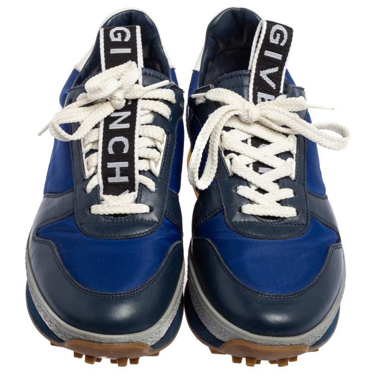 Pre Owned Givenchy Blue Nylon and Leather TR3 Runner Low Top Sneakers Size 39