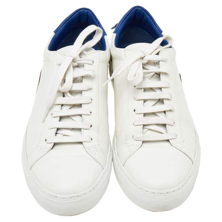 Pre Owned Givenchy White/Blue Leather Urban Street Low Top Sneakers Size 40