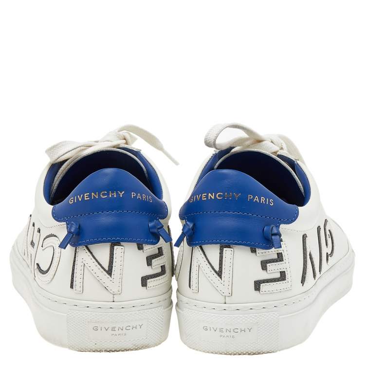Pre Owned Givenchy White/Blue Leather Urban Street Low Top Sneakers Size 40