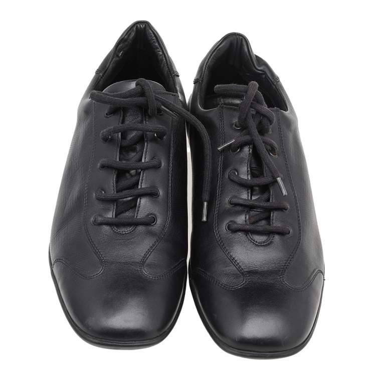 Pre Owned Givenchy Black Leather Low Top Sneakers Size 41.5