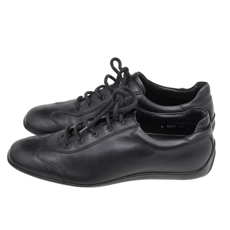 Pre Owned Givenchy Black Leather Low Top Sneakers Size 41.5