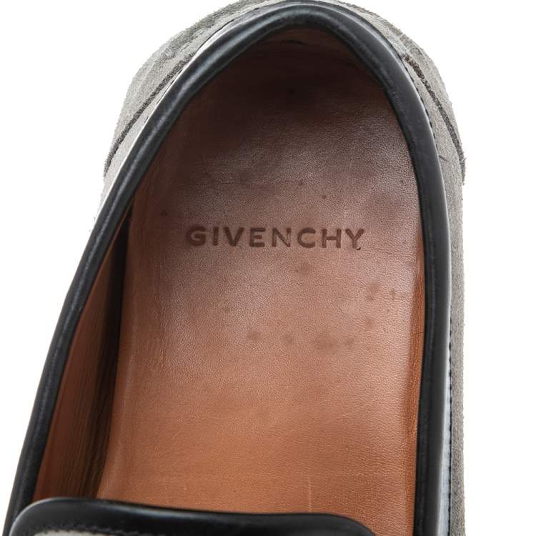 Pre Owned Givenchy Grey Suede Slip On Loafers Size 41