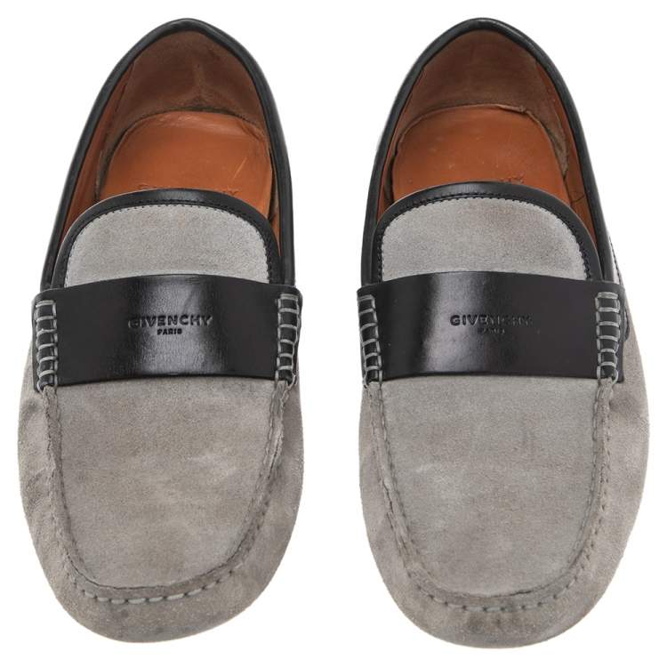 Pre Owned Givenchy Grey Suede Slip On Loafers Size 41
