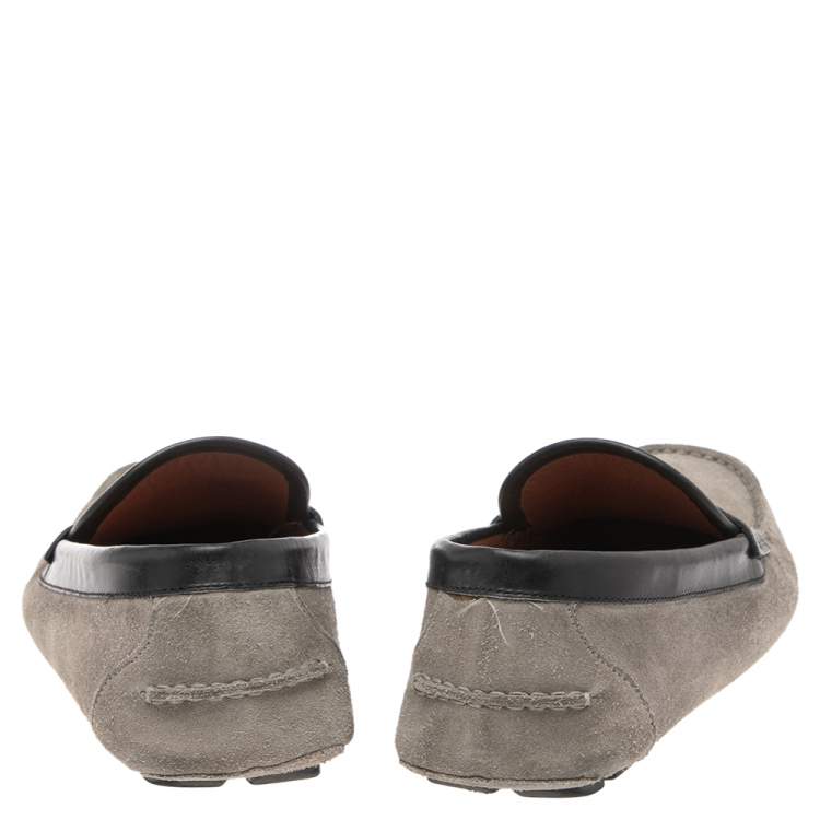 Pre Owned Givenchy Grey Suede Slip On Loafers Size 41